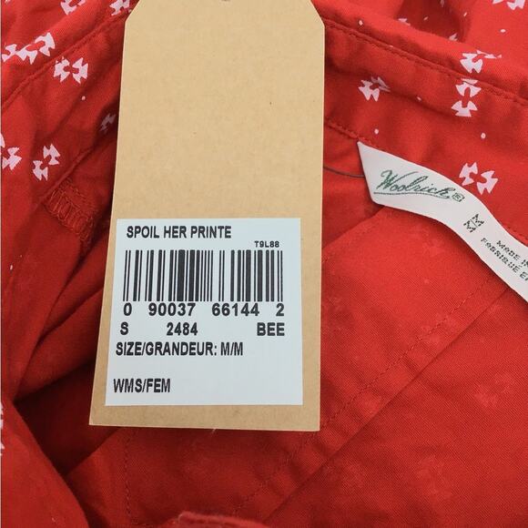 NWT Woolrich Spoil Her Printed Popover Shirt‎ for Ladies Medium Red - Picture 5 of 6